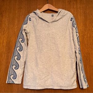 Tea collection, gray cotton hoodie. Size 8.
